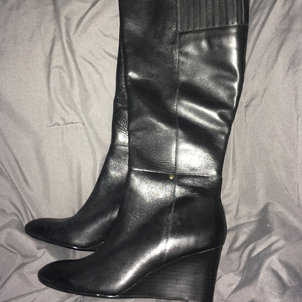 NEW Ralph Lauren Tamora Wedge Heel Knee Boots 7.5